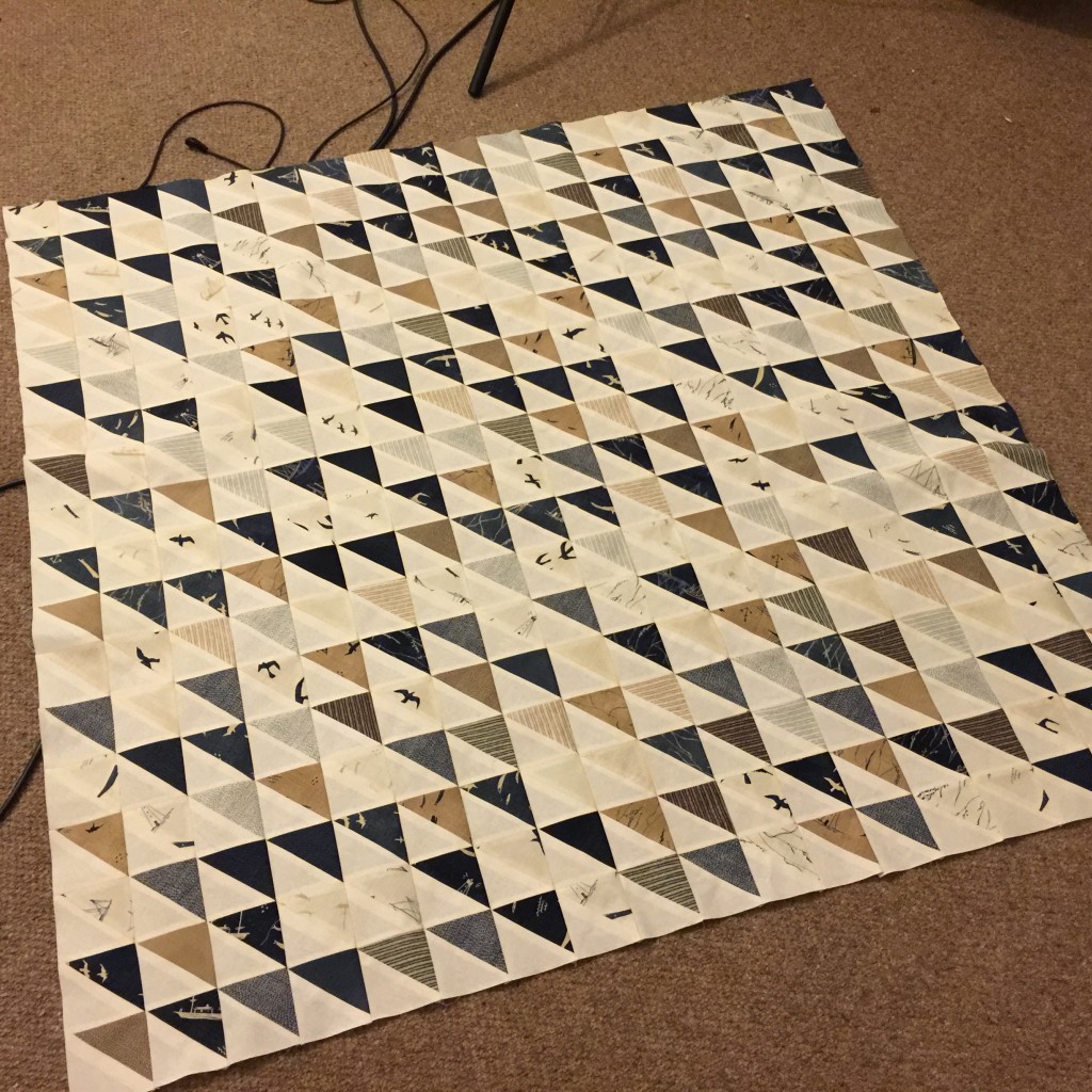 'Thames Barge' Quilt Top, made from HST's (Half Square Triangles)